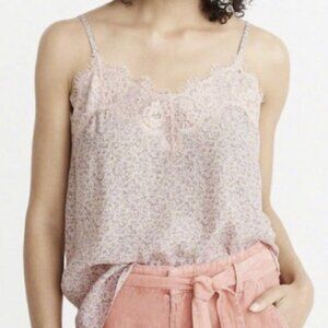 (NWOT) Abercrombie & Fitch Lace-Trim Cami - Pink Flowers, Size XS